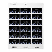 Zwart en licht blauw Zebrapatroon Etiket (Full Sheet)