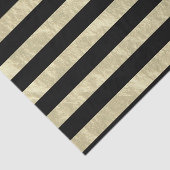 Zwart en licht Golden Stripe Folie Look Tissuepapier (Detail)