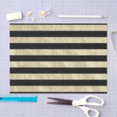 Zwart en licht Golden Stripe Folie Look Tissuepapier (Craft)