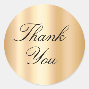 Zwart en licht gouden glanzende verloop Thank You Ronde Sticker
