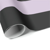 Zwart en licht Paarse luifel strepen Cadeaupapier (Rol Hoek)