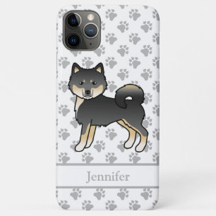 Zwart en lichtbruin Alaskaanse Malamute Cartoonhon Case-Mate iPhone Case