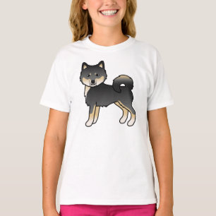 Zwart En Lichtbruin Alaskaanse Malamute Schattige T-shirt