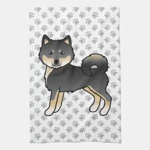 Zwart en lichtbruin Alaskaanse Malamute Schattige  Theedoek
