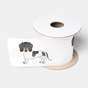 Zwart En Lichtbruin Bont Gladharige Dachshond Hond Satijnen Lint