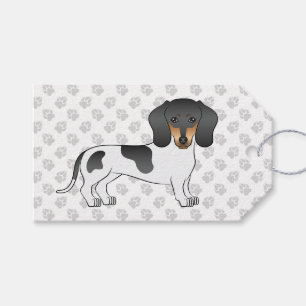 Zwart En Lichtbruin Bont Gladharige Dachshond Mooi Cadeaulabel