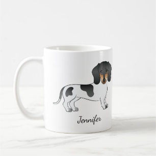 Zwart En Lichtbruin Bont Kortharige Dachshund & Na Koffiemok