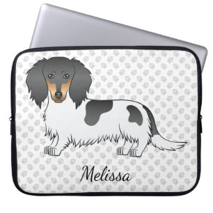 Zwart En Lichtbruin Bont Langharige Dachshund & Na Laptop Sleeve