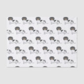 Zwart En Lichtbruin Bonte Langharige Dachshond Pat Tissuepapier (Voorkant)