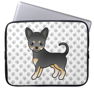 Zwart En Lichtbruin Chihuahua Hond Met Gladde Vach Laptop Sleeve