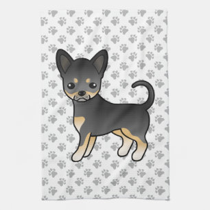 Zwart En Lichtbruin Chihuahua Hond Met Gladde Vach Theedoek