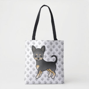 Zwart En Lichtbruin Chihuahua Hond Met Gladde Vach Tote Bag