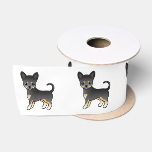 Zwart En Lichtbruin Chihuahua Met Gladde Vacht Hon Satijnen Lint