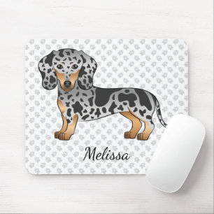 Zwart En Lichtbruin Dapple Kortharige Dachshund &  Muismat