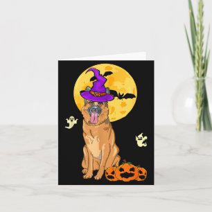 Zwart En Lichtbruin Duitse Herder Heks Halloween Kaart