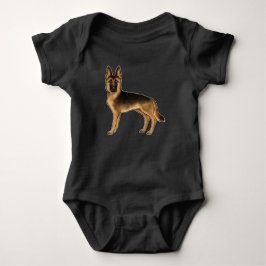 Zwart en lichtbruin Duitse Herdershond Artistieke  Romper