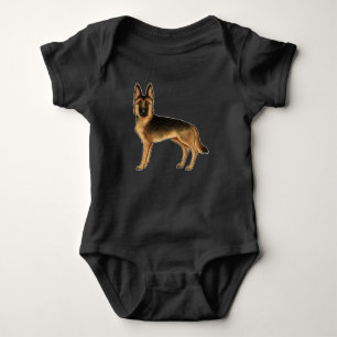 Zwart en lichtbruin Duitse Herdershond Artistieke Romper