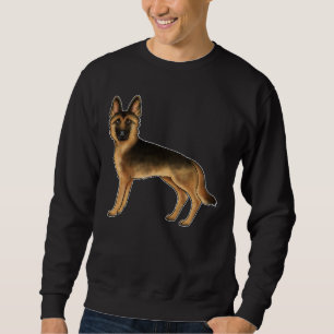 Zwart en lichtbruin Duitse Herdershond Cartoon GSD Trui