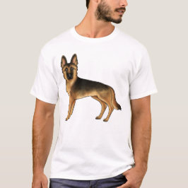 Zwart en lichtbruin Duitse Herdershond Cute GSD-ho T-shirt