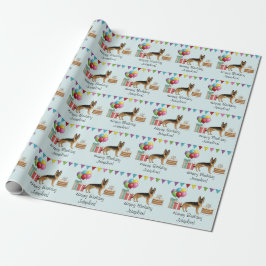 Zwart En Lichtbruin GeboorteDag Duitse Herdershond Cadeaupapier