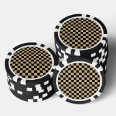 Zwart en lichtbruin geruit pokerchips (Opstapeling)