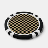 Zwart en lichtbruin geruit pokerchips (Enkel)