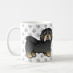Zwart en lichtbruin Havanese cute cartoon hond Koffiemok