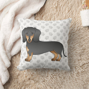 Zwart En Lichtbruin Kortharige Dachshond Hond & Po Kussen