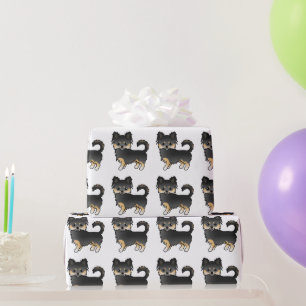Zwart En Lichtbruin Langemantel Chihuahua Cute Hon Cadeaupapier