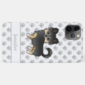 Zwart En Lichtbruin Langharige Chihuahua Hond Cute Case-Mate iPhone Case (Achterkant (horizontaal))