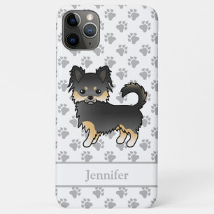 Zwart En Lichtbruin Langharige Chihuahua Hond Cute Case-Mate iPhone Case