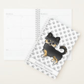 Zwart En Lichtbruin Langharige Chihuahua Hond & Te Planner (Display)
