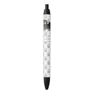 Zwart En Lichtbruin Lhasa Apso Mooie Cartoon Hond  Zwarte Inkt Pen