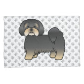 Zwart En Lichtbruin Lhasa Apso Schattig Cartoon Ho Kussensloop (Voorkant-Rechts)