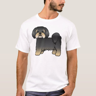 Zwart En Lichtbruin Lhasa Apso Schattig Cartoon Ho T-shirt