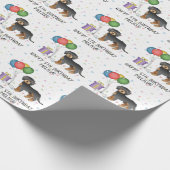 Zwart En Lichtbruin Mini Goldendoodle Cute Hond Ve Cadeaupapier (Hoek)