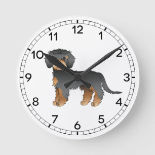 Zwart en lichtbruin mini Goldendoodle schattige ca Ronde Klok