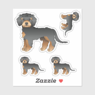Zwart en lichtbruin mini Goldendoodle schattige ca Sticker