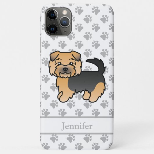 Zwart En Lichtbruin Norfolk Terrier Cartoon Hond & Case-Mate iPhone Case (Achterkant)