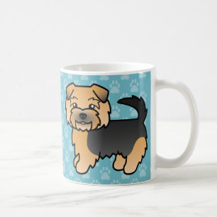 Zwart En Lichtbruin Norfolk Terrier Cartoon Hond T Koffiemok