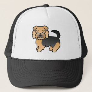 Zwart En Lichtbruin Norfolk Terrier Cartoon Hond Trucker Pet