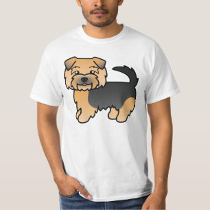 Zwart En Lichtbruin Norfolk Terrier Hond Illustrat T-shirt