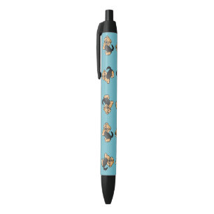 Zwart En Lichtbruin Norfolk Terrier Hondenpatroon Zwarte Inkt Pen
