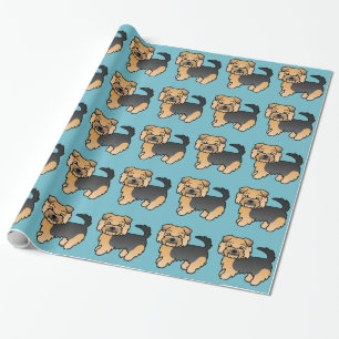 Zwart En Lichtbruin Norfolk Terrier Mooie Hond Pat Cadeaupapier