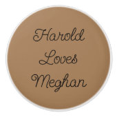 Zwart en lichtbruin Romantisch Keramische Knop (Voorkant)