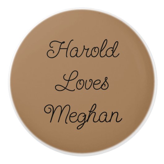 Zwart en lichtbruin Romantisch Keramische Knop (Voorkant)