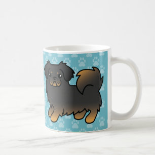 Zwart En Lichtbruin Tibetaanse Spaniel Cartoon Hon Koffiemok