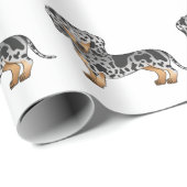 Zwart En Lichtbruin Vlekkerig Korthaar Dachshond P Cadeaupapier (Rol Hoek)