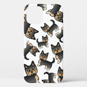 Zwart En Lichtbruin Yorkshire Terrier Hond Patroon Case-Mate iPhone Case