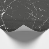 Zwart en lichtgrijs marmeren patroon cadeaupapier (Hoek)